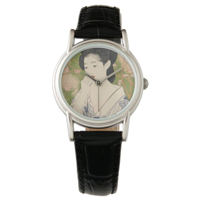 Montre en bois de Geisha Kimono, Japonaise (devant)