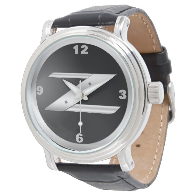 Montre en cuir noir 350Z pour hommes (Incliné)
