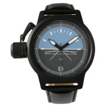 Montre en cuir noir pour hommes