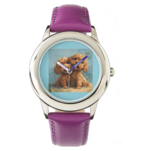 Montre en cuir vintage Enfants Chiot