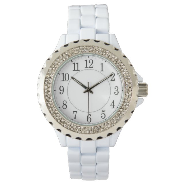 Montre en émail à strass pour femmes (devant)