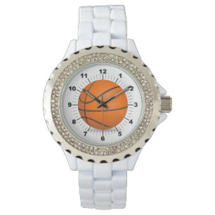 Montre en émail blanc en pierre de basketball fémi