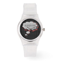 Montre en silicone clair - Je vis mon rêve