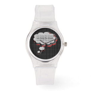 Montre en silicone clair - Je vis mon rêve