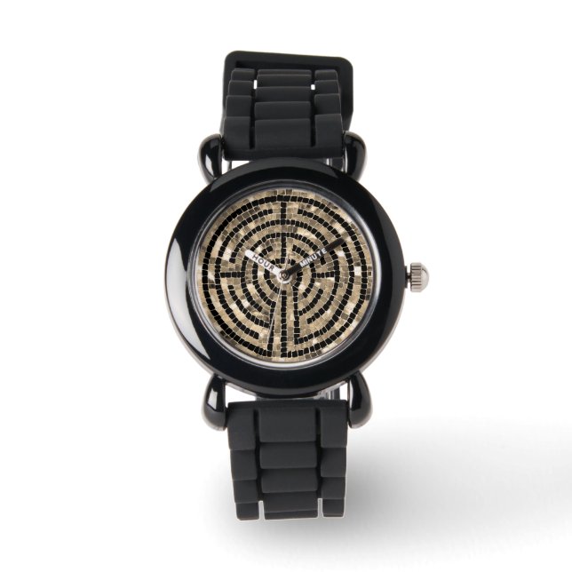 Montre en silicone noir LABYRINTH V (Recto)