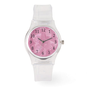 Montre en verre rose