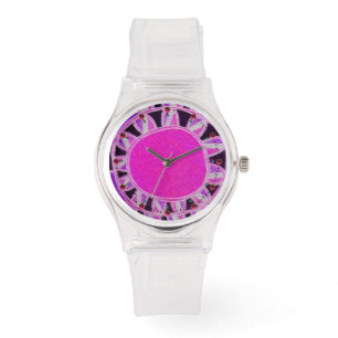 Montre ÉNERGIE SOLAIRE SOLAIRE SOLAIRE / Fuchsia rose, Bl