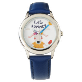 Montre Enfant Hello Summer Blauwe roestvrij staal Horloge