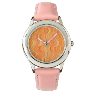 Montre - Enfants - Courbes orange chaudes