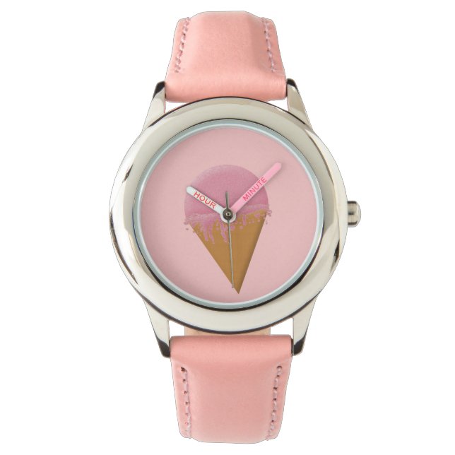 Montre Enfants filles fraise glace crème cône regarder ro (devant)