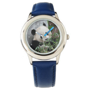 Montre Enfants Géant Panda Blue Strap Nom poignet