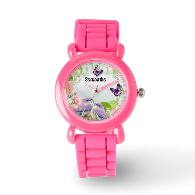 Montre Enfants mignonne papillon Oiseau (Recto)