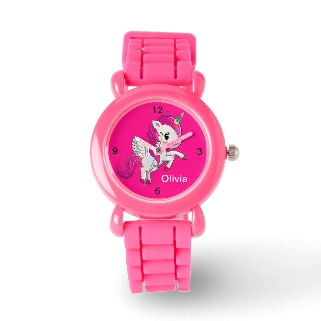 Montre Enfants Parties scintillant rose bracelet mignonne (Recto)