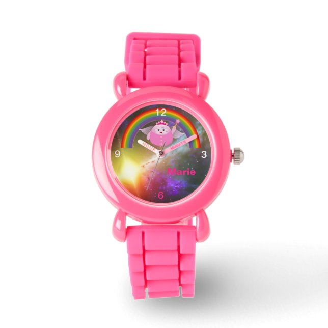 Montre Enfants Parties scintillant rose bracelet mignonne (Recto)