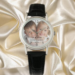 Montre Enfants personnalisés nom photo année maman<br><div class="desc">Ajoutez Votre photo préférée. Chiffres noirs. Une photo recouverte de blanc. Personnalisez et ajoutez leurs noms et année,  lettres noires. Parfait pour ta mère,  maman</div>