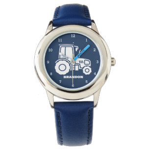 Montre Enfants Tractor Garçons Bleu Nom personnalisé
