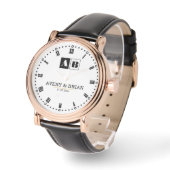 Montre Engraved Monogram Couples Minimalist Personalized (Angle)