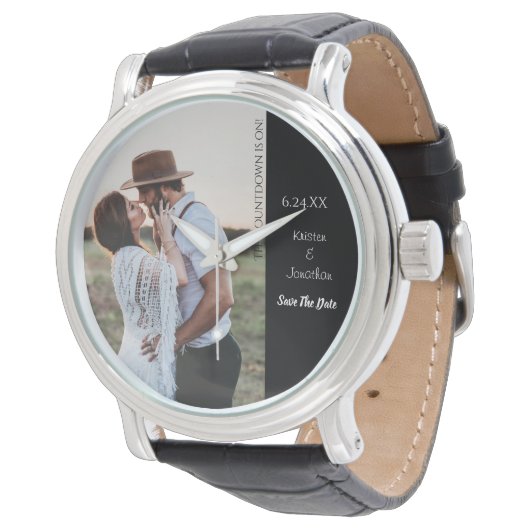 Montre Enregistrer la date Unique Moderne Funny Mariage P (Incliné)