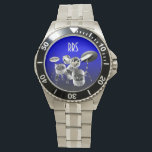 Montre Ensemble de tambour Monogramme personnalisé Monogr<br><div class="desc">Pour personnaliser/customiser avec les initiales/le nom du destinataire,  choisissez la police idéale,  la couleur de police ou supprimez-la si vous n'en avez pas besoin. Disponible en plusieurs styles et couleurs.</div>