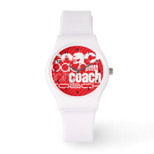 Montre Entraîneur ; Rayures de rouge d'écarlate