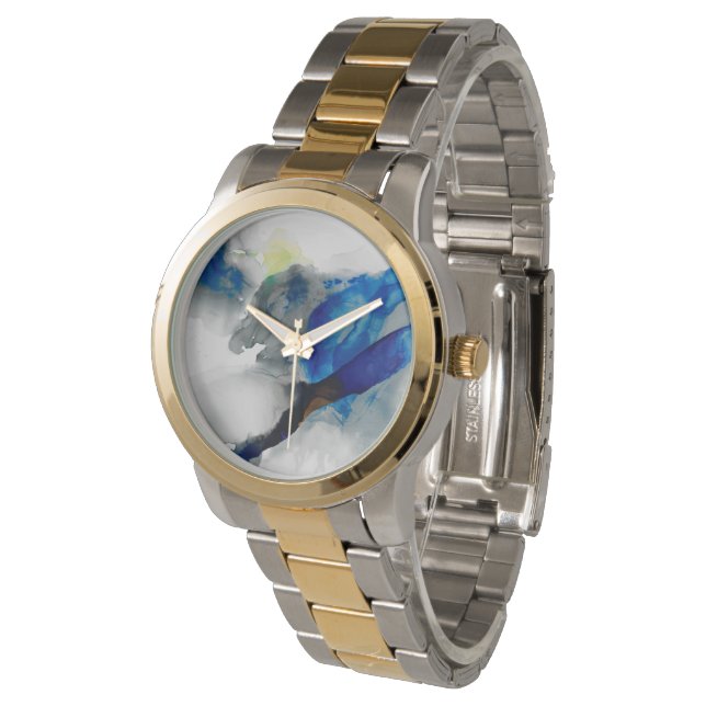 Montre Ephéméral - Bleu et gris (Incliné)