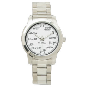 Montre Equations mathématiques blanches - Surveillance p