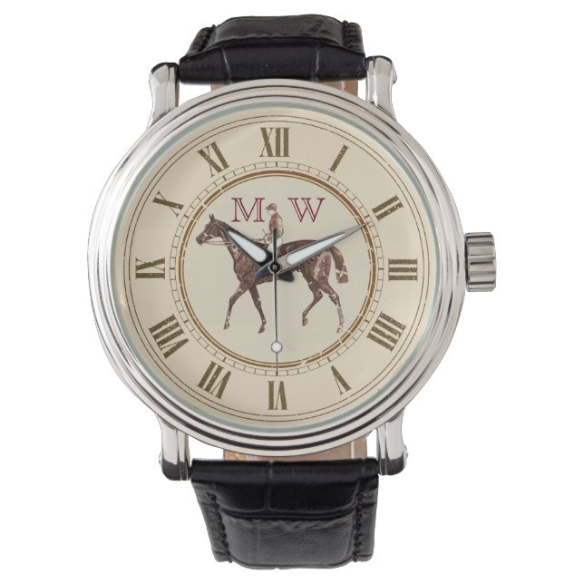 Montre Équestre Vintage monogramme (devant)