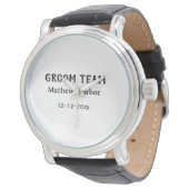 Montre Équipe du marié garçon d'honneur nom date enterrem (Incliné)
