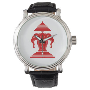 Montre Erawan: Trois éléphants en tête Lao / Drapeau L