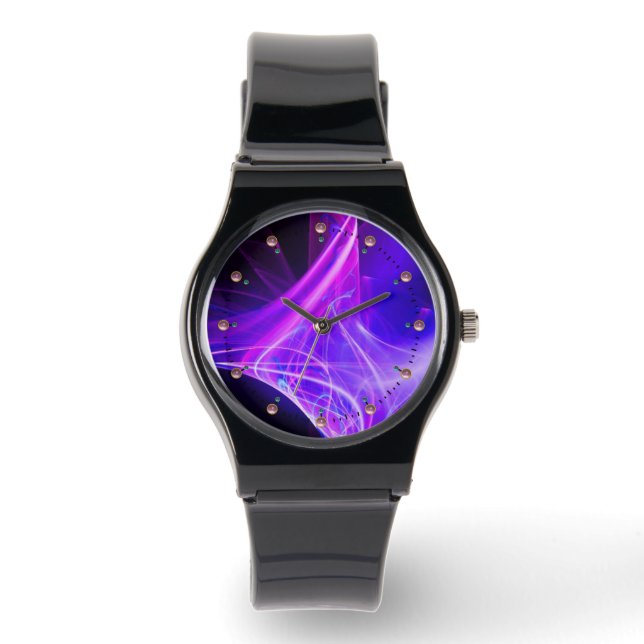 MONTRE ESCALIERS FRACTAUX EN BLEU ROSE PURPLE (Recto)
