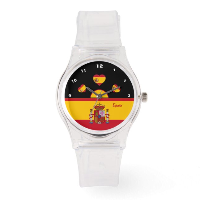 Montre Espagnol Drapeau Watch, España, Espagne mode / spo (Recto)
