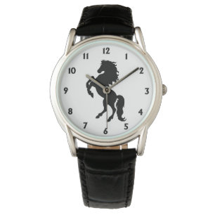 Montre Étalon/cheval noirs majestueux