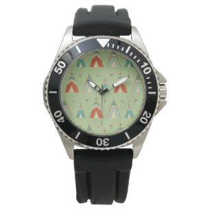 Montre Étape Geo Sud-Ouest   Motif Teepee vert