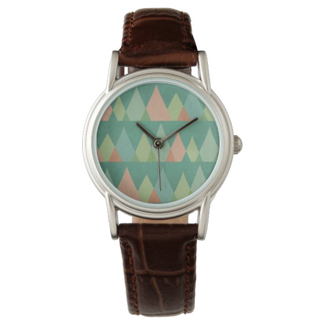 Montre Étape Geo Sud-Ouest | Motif triangle Turquoise (devant)
