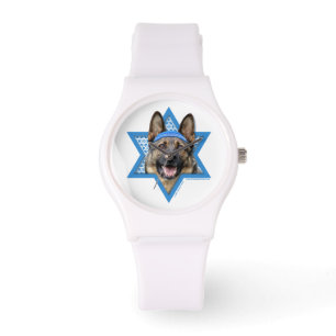 Montre Étoile de David de Hanoukka - berger allemand