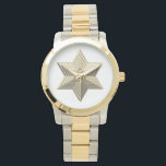 Montre Étoile d'or de David<br><div class="desc">Golden Star of David N'hésitez pas à ajouter vos propres mots et/ou photos à cet article via les grands outils de personnalisation de Zazzle. Cette conception est également disponible sur des dizaines d'autres produits. Merci de vous être arrêté ! Que Dieu vous bénisse !</div>