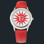 Montre Étoile rouge initiale mignonne et simple<br><div class="desc">Cette mignonne montre dispose d'une seule initiale personnalisable dans une étoile rouge.</div>