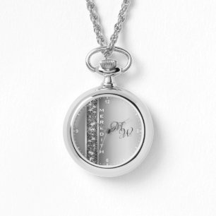 Montre Étoiles de Parties scintillant argent moderne Nom