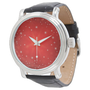 Montre étoiles rouges et blanches