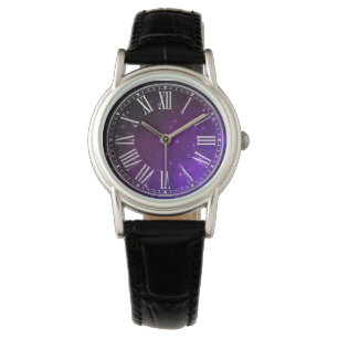 Montre Étoiles violettes foncées Galaxie Twilight dégradé