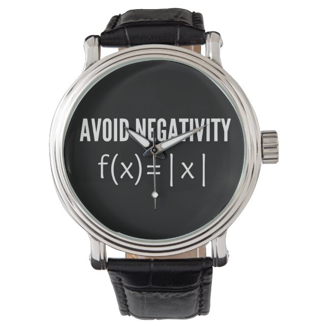 Montre éviter l'équation de maths de négativité (devant)
