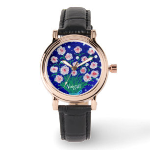Montre eWatch Florale Peinte à la Main de Style