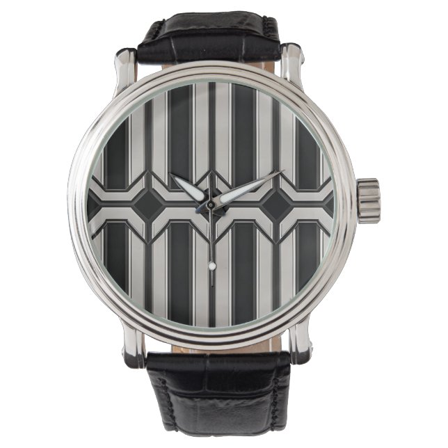 Montre eWatch géométrique Art Déco (devant)