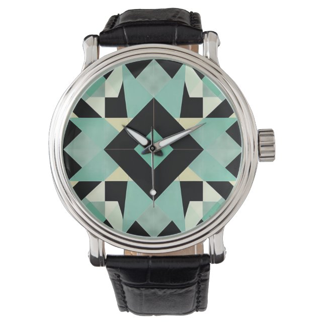 Montre eWatch géométrique Art déco (devant)