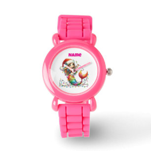Montre eWatch : Pochette rose personnalisée festive