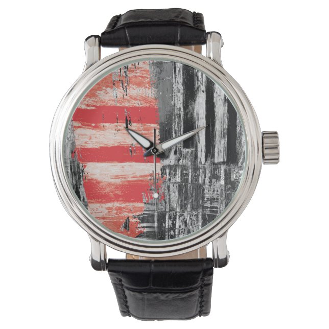 Montre eWatch Watch – Red Pulse Abstract Design (devant)