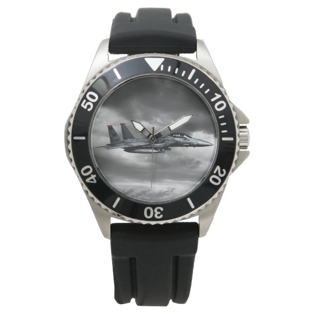 Montre F-15E Strike Eagle Crown Protector Black Rubber (devant)