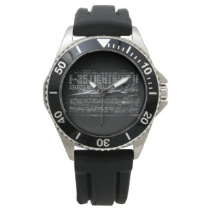 Montre F-35 le caoutchouc de noir de protecteur de