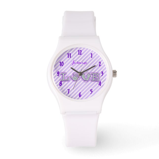 Montre Fabriqué Avec Amour (Violet) (Recto)