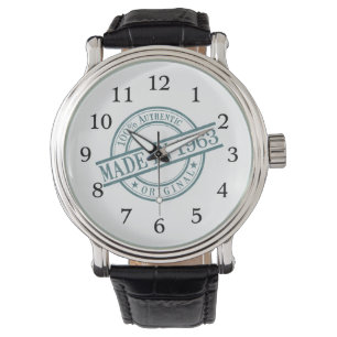 Montre Fabriqué en 1963 Rond Timbre en caoutchouc Logo A